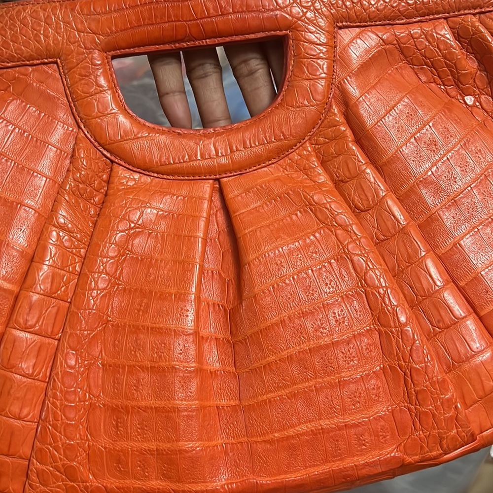 Nancy Gonzales beautiful burnt orange genuine leather clutch. They’re back!!!! - Picture 6 of 12